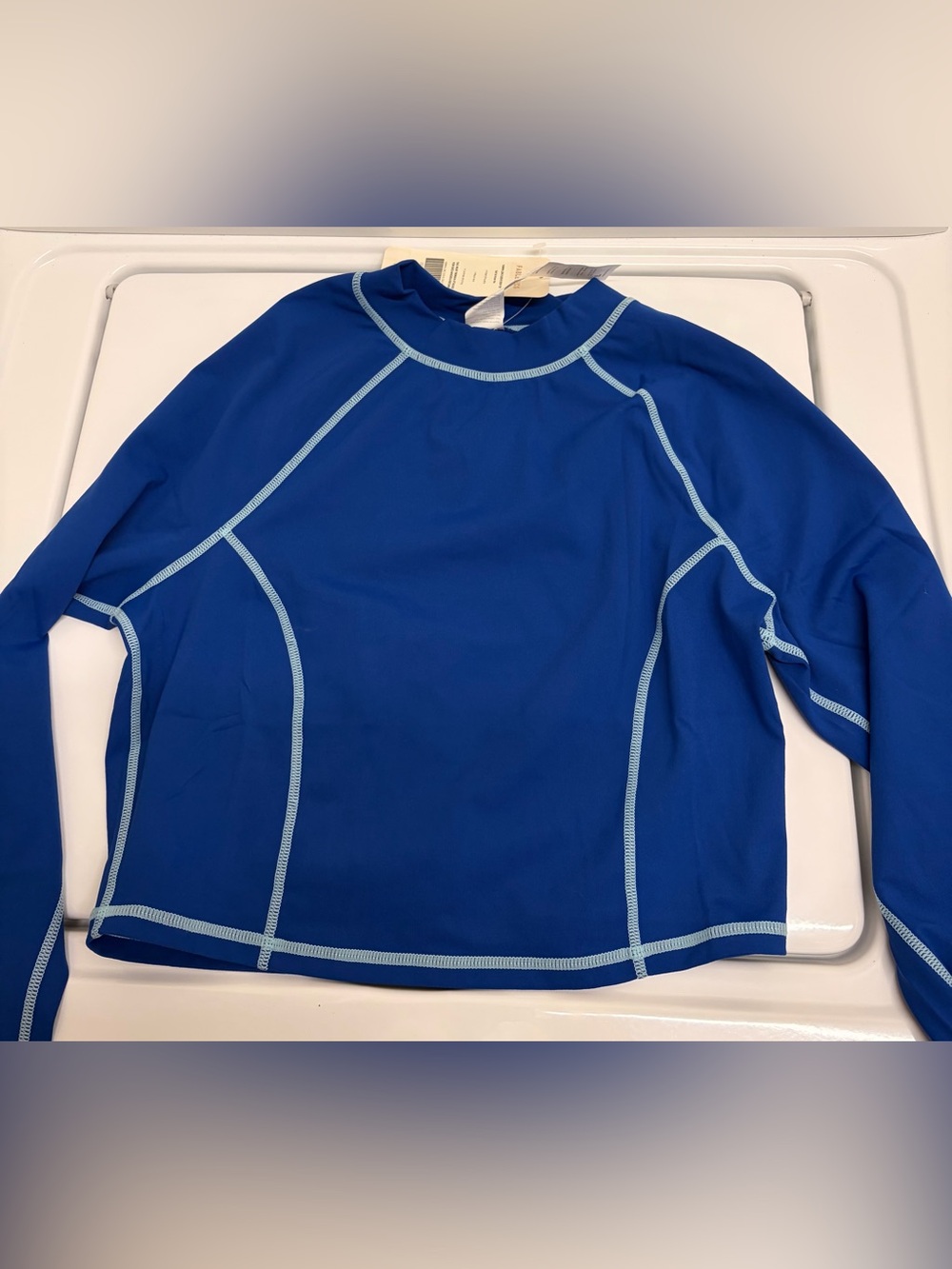 Fabletics Blue Long-Sleeve Crop Top, never worn